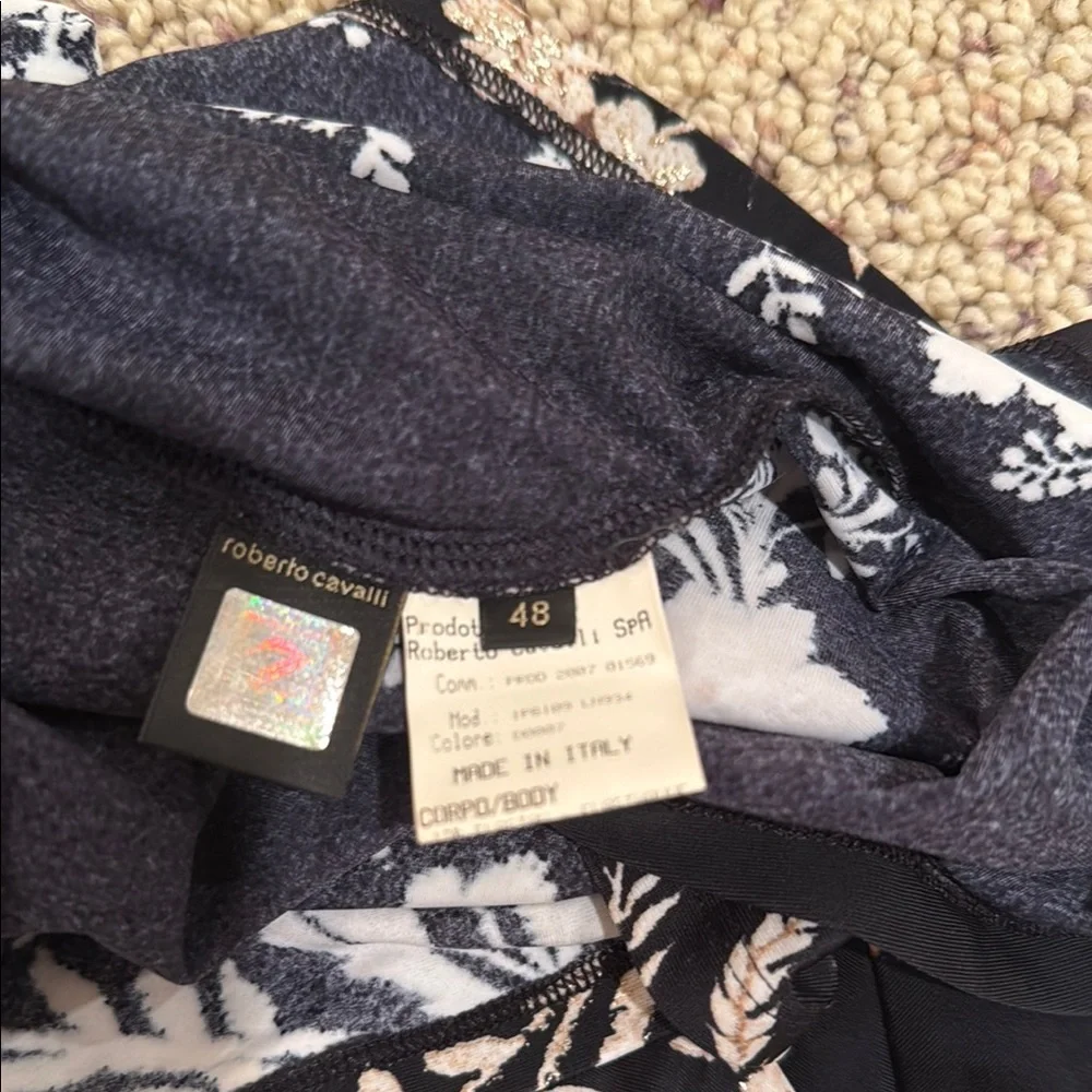 Roberto Cavalli Elegant Black Floral Dress size 48 - Picture 7 of 8